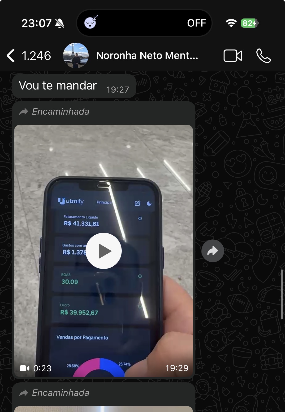 Aluno Noronha Neto mostrando R$41.331 de faturamento com ROAS 30